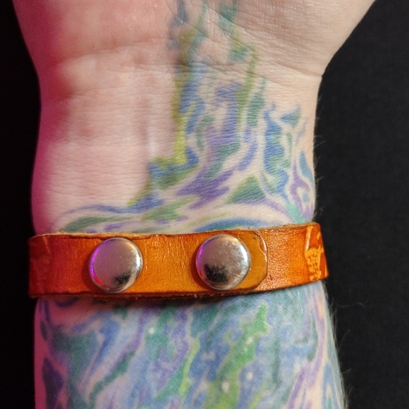 Handcrafted Genuine Leather Owl Bracelet - Picture 3 of 10